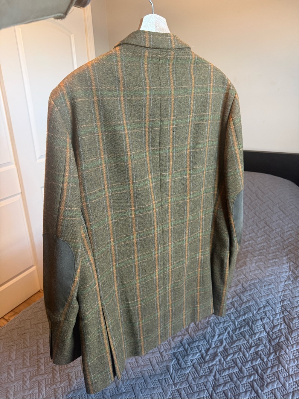 Ermenegildo Zegna Green Plaid Sport Coat with Tan & Orange Windowpane - Picture 3 of 15